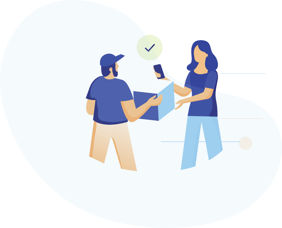 Paying with mobile phone to courier